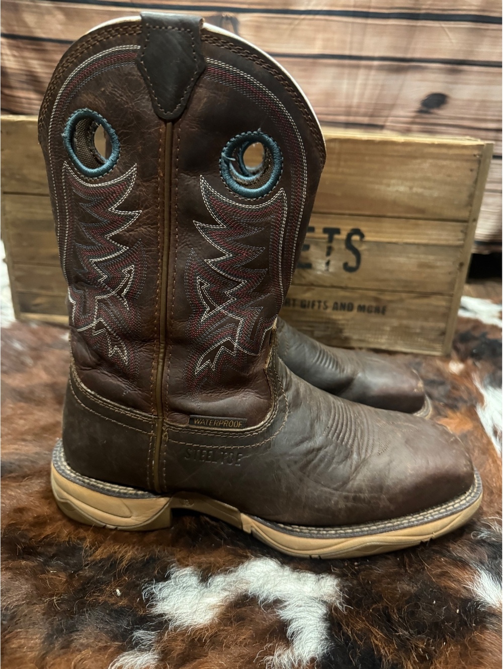 Tony Lama Lopez Steel Toe Waterproof Work Boots – Men’s Size 9.5D